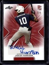 2021 Leaf Perfect Game #BA-JH4 Josiah Harrison Autographs Red #/5