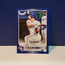 #172 Nick Solak Texas Rangers 2022 Topps Blue Border Parallel Card