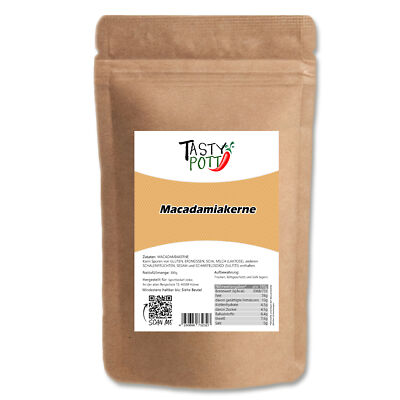 Tasty Pott Macadamia Nüsse 500g Macadamia Nuss Nuts veganer Snack Nut