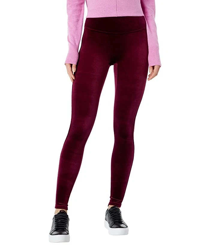 NEW Spanx High Waisted Velvet Leggings - 2070 - Red / Wine - XS