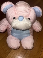 Pink Blue Teddy Bear Plush Nylon Superior Toy  Novelty Corp Stuffed Animal