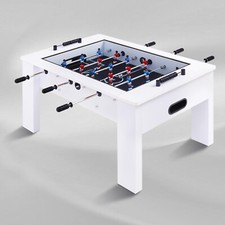 42" Foosball Coffee Table Soccer Game Table Arcade Game Room Tempered Glass