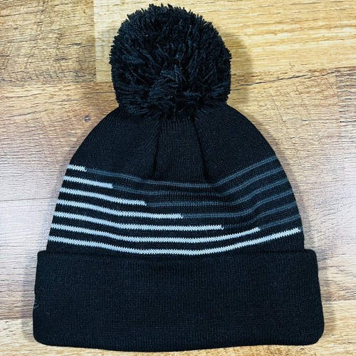 NEW ERA Brooklyn Nets Logo Pom Cuffed Beanie Toboggan Knit Zigzag Hat Cap NWT - Picture 3 of 4