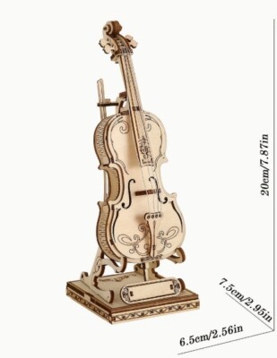 Violin 3D construction DIY wooden puzzle 
