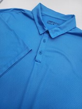 Nike Golf Polo Shirt Mens XL Blue DriFit Lightweight Trigon Allover Geometric