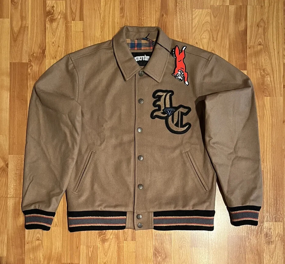 NEW MEN S BBC BILLIONAIRE BOYS CLUB ICE CREAM WOOL DIAMOND JACKET IN DOE