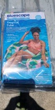 87 LOT Bluescape Pink Tropical Inflatable Swim Tube, Pool Float, Age 9 Up