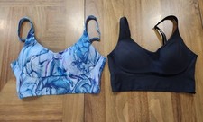 Victoria's Secret Sports Bra Sz 32C Blue  Black 2 Set Yoga Gym Running Walking