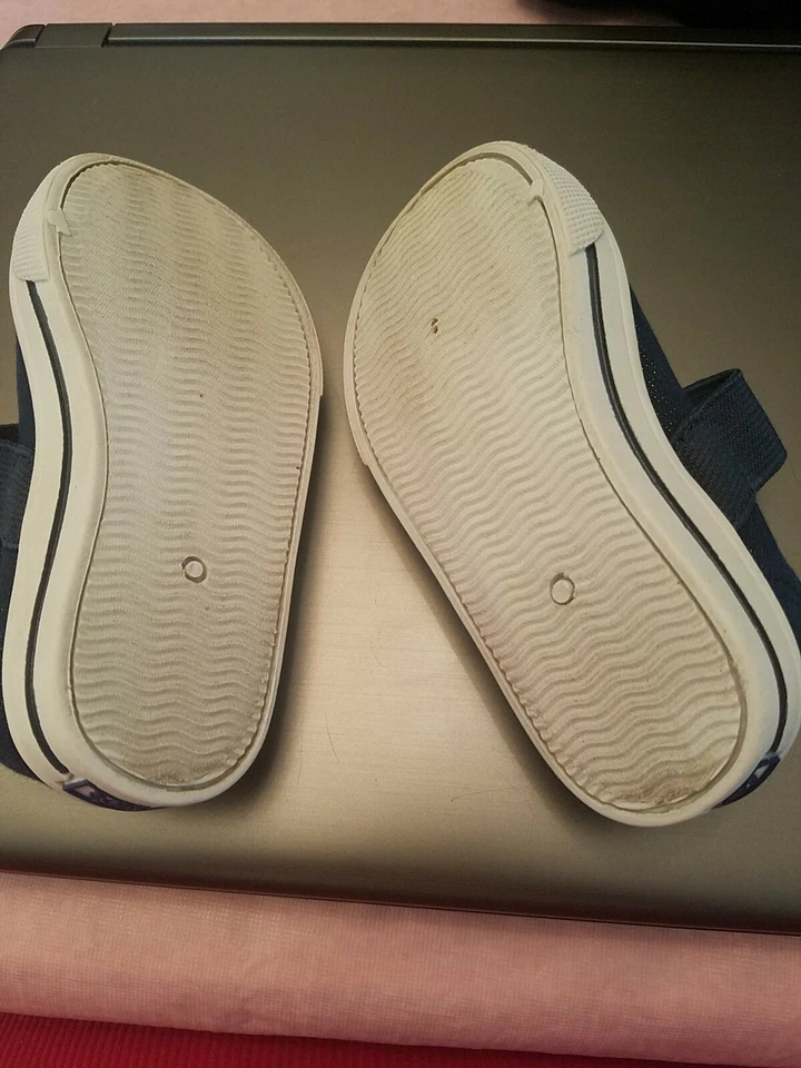 ZAPATOS SIN CORDONES DE LONA CARTER PARA NIÑAS PEQUEÑAS AZUL MARINO BRILLANTE LAZO TALLA 6 NIÑO PEQUEÑO Foto 4 de 4