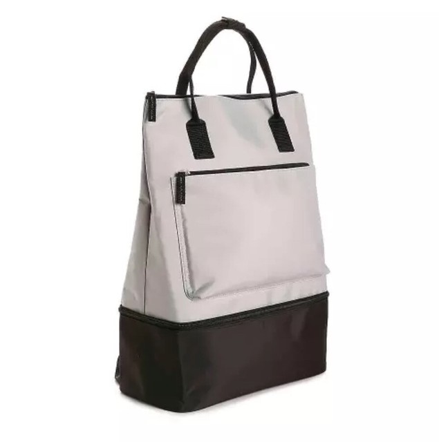 DSW Gray Backpack With Shoe Compartment Black Gym Bag Minimalist