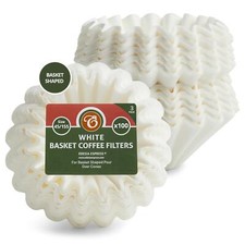 300 Size 45/155mm Basket Coffee Filter Papers White -  for manual hand drippers