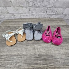 Lot of 3 Infant Girl Shoes Size 0-6 Months