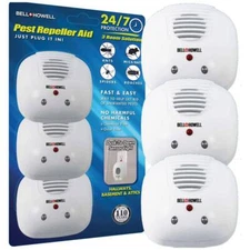 Ultrasonic Pest Repeller Plug In Mice Rats Roaches Ants Spiders Indoor 3 Pack