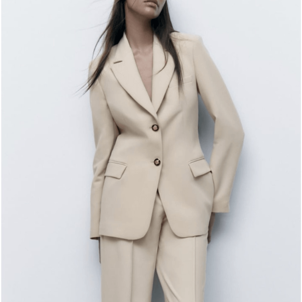 Zara Blazer in Cream/Beige Size S | eBay