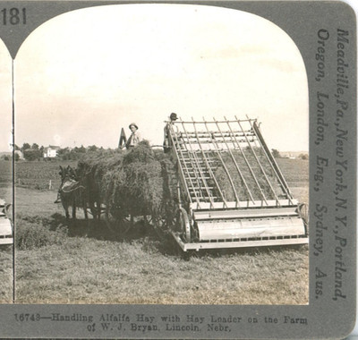Loading Alfalfa Hay With a Loader, Lincoln, Neb-Keystone Ed. Set Stereoview #181