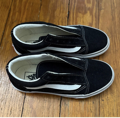 VANS Old Skool Boys Black White Sneakers US Shoe Size 2.5
