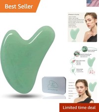 Gua Sha Facial Tools: Natural Jade Stone Guasha Tool for Face Acupuncture Therap