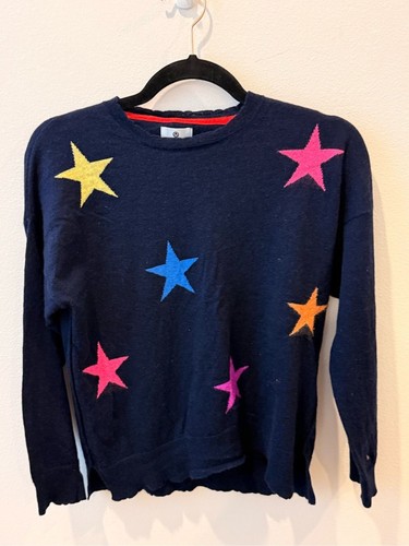 Sundry Cashmere Blend Star Sweater Navy Multicolor Crewneck Size 0 (XS)