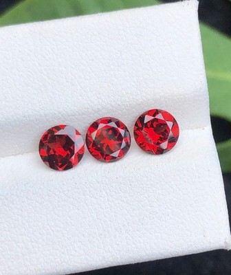 3.10 CT natural 6 mm pair Rhodolite Garnet round shape from Africa