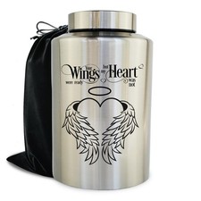 Mianachilu 220 lbs Large Urns for Adult Male Female 220 lbs, Silver