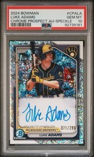2024 Bowman Chrome 1st Auto Luke Adams  Speckle Refractor /299 RC PSA 10