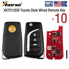 10x Xhorse Universal Wired Flip Remote Key For Toyota Style 4 Buttons Xkto12en