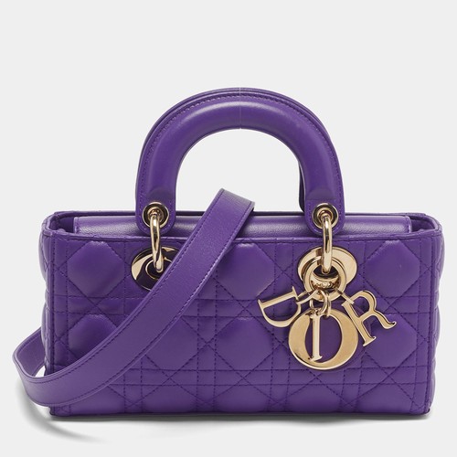 Dior Lady DJoy Small Purple Cannage Leather Tote