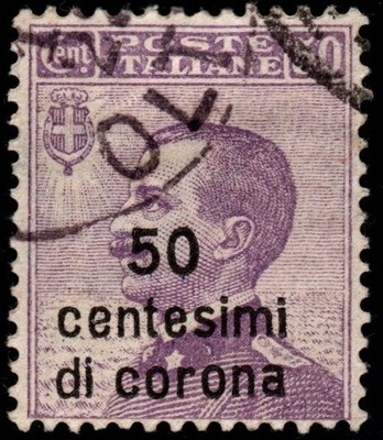 ITALY Dalmatia 1921/1922 - 5 - Used 50 c. crown on 50 c. #S#JOM