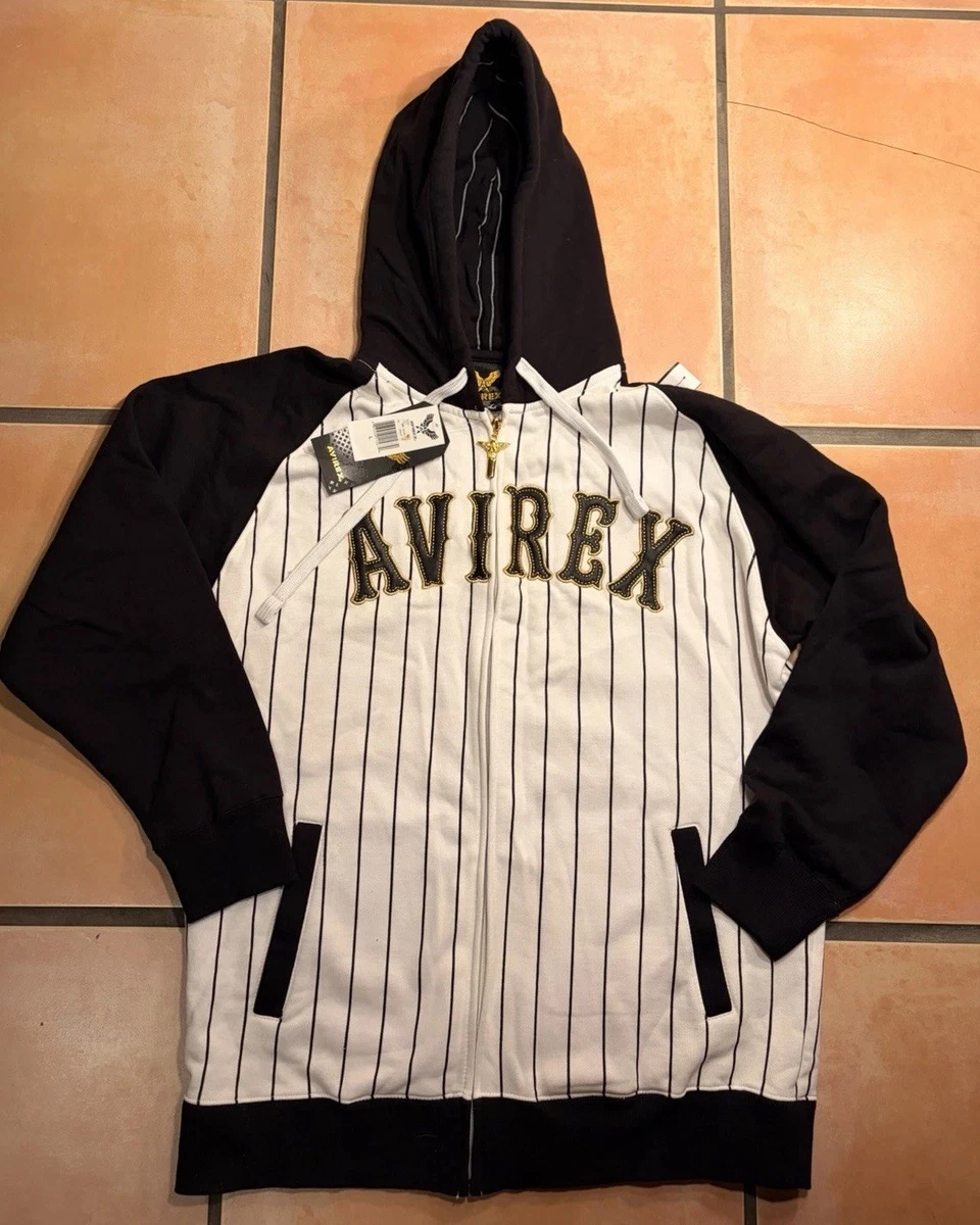 Pull Avirex Vintage Homme – Taille 2XL – Manches Longues, Motif Uni, Acrylique