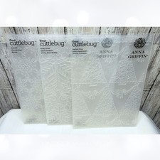 Anna Griffin GARLAND TREES Nordic Christmas Snowfall 5x7 Embossing Folders Lot