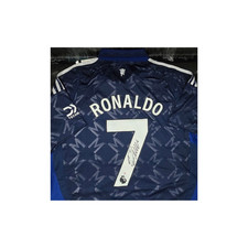 Cristiano Ronaldo of Manchester United autographed blue soccer jersey COA