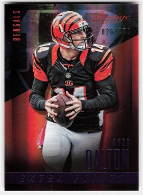 2014 Panini Prestige Extra Points Purple ANDY DALTON #No. 32 Bengals #/100