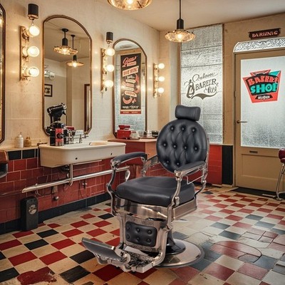 Heavy Duty Barber Chair Reclining Backrest Removable Headrest