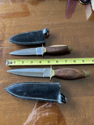 Vintage Set (2) Double Edge Daggers With Belt Sheaths Pakistan