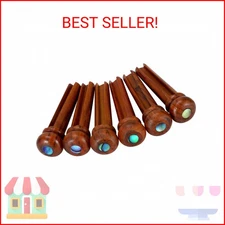 Blisstime 6pcs Rosewood Guitar Bridge Pins Inlaid Abalone Dot Acoustic Guitar Re