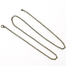 5PCS Antique Bronze Tone Metal Alloy 24 Inch Rolo Chain Necklace with Lobster