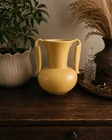 Vintage Stangl Pottery Vase #8108 Yellow Double Handled Art Deco Ceramic 7.5"