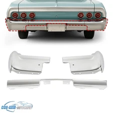 3 Piece Set Chrome Rear Bumper Assembly For Chevy Impala/Bel Air/Biscayne 1964
