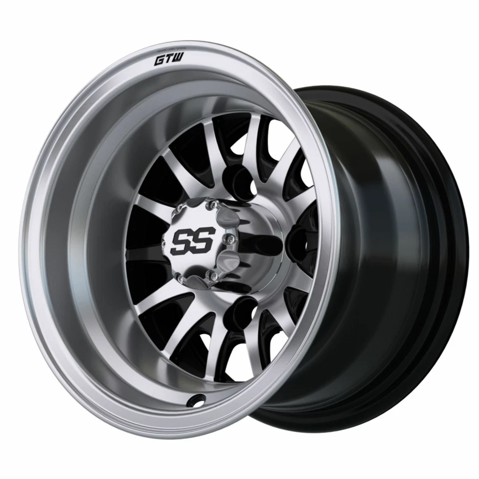 Juego de 4 carro de golf GTW Medusa mecanizado y rueda negra de 10 pulgadas con desplazamiento 3:4 Foto 4 de 4