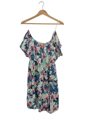 WATERCULT Sommerkleid Damen Kleid Gr. DE 38 blau-rot-grün Casual-Look