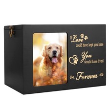 Pet Memorial Urns for Dog or Cat X-Large - Capacity 140 Cubic Inches, Black