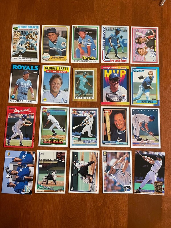 HALL OF FAMER GEORGE BRETT BASEBALL CARD LOT 1970s 80s 90s - KANSAS CITY ROYALS