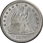 1877-CC Seated Liberty Quarter Choice AU/BU Great Eye Appeal Strong Strike