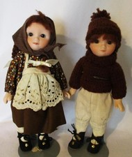 Dollsville DOLLS Repro. SFBJ 239 PARIS 9" Boy & Girl Bisque & Compo. Couple