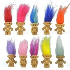 10PCS Mini Troll Dolls, Assorted Hair Colors Vintage Troll Dolls Action Figures