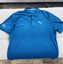 Puma Cobra Golf Men s Performance Polo Shirt XL Blue RARE