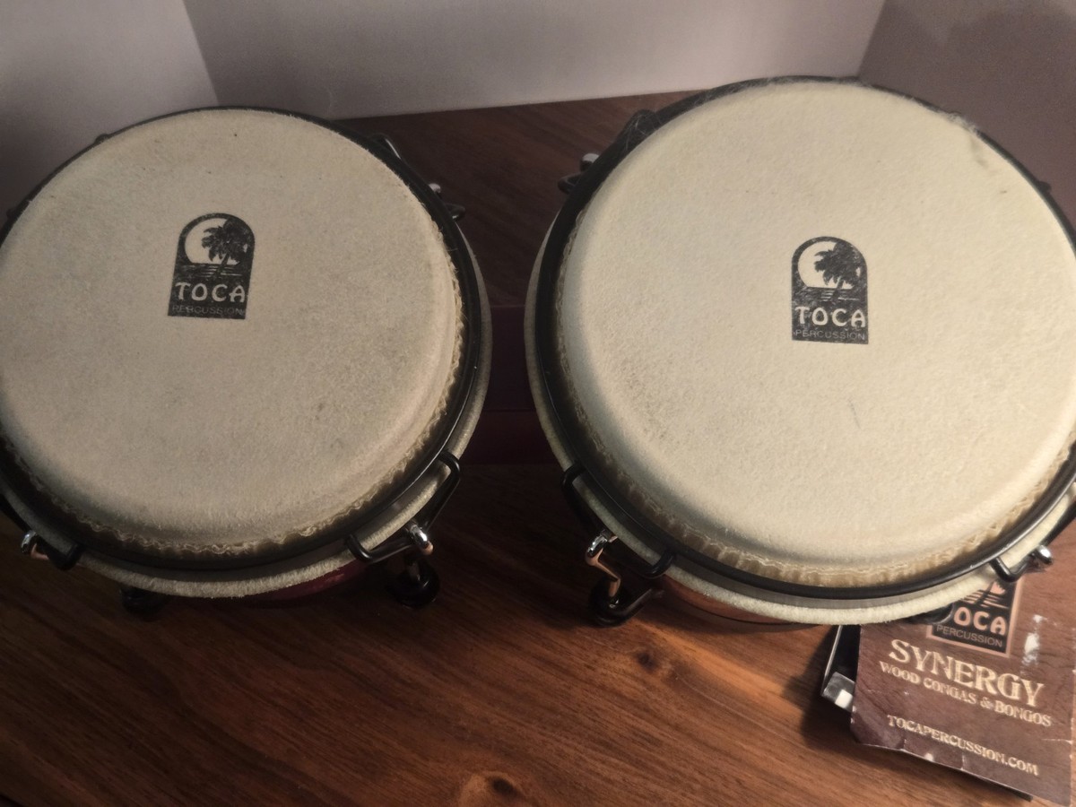 Toca Percussion Synergy Wood Bongos - Rio Red Bongo Drums | eBay