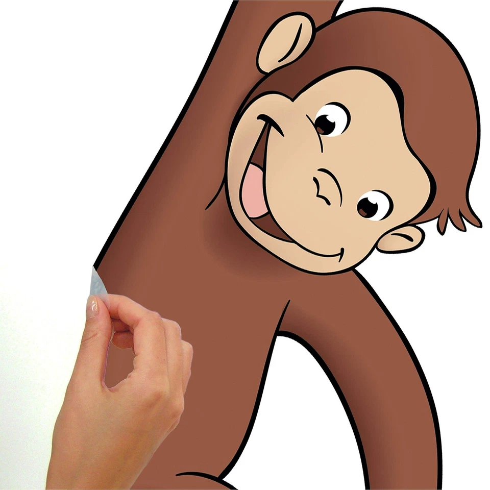 RoomMates Curious George Peel and Stick Giant Wall Decal - RMK1082GM,Multi - Image 4 of 4