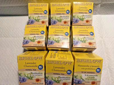 Bigelow Herbal Tea: Lavender, Chamomile Plus Probiotics 72 bags. Exp: 06/27