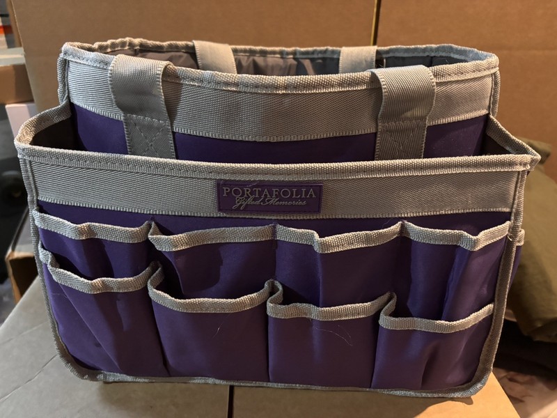 Portafolia Gifted Memories Scrapbooking Tote Organizer Purple Bag EUC
